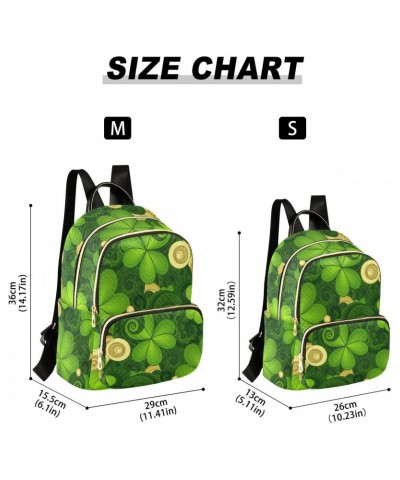 St.patrick's Clover Coins Fashion Backpack Purse for Women Multipurpose Casual Daypack with Multi Pockets & Secured Zipper La...