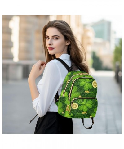 St.patrick's Clover Coins Fashion Backpack Purse for Women Multipurpose Casual Daypack with Multi Pockets & Secured Zipper La...