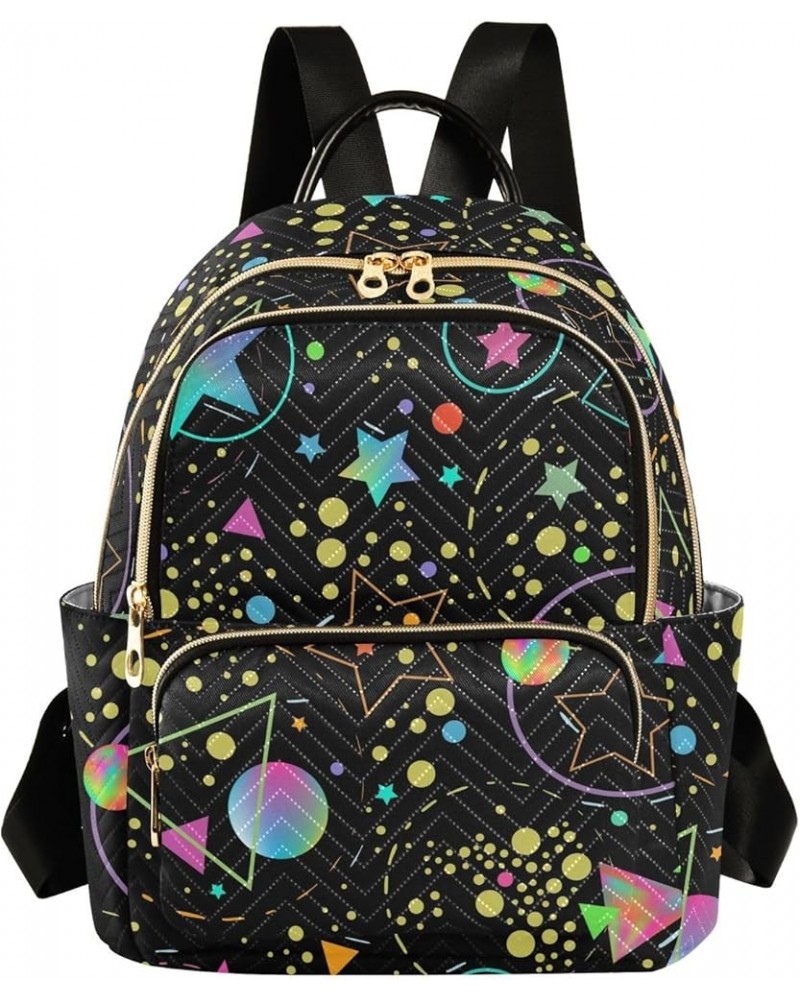 Mini Backpack Purse for Women Lightweight Girls Small Size Neon Bright Stars Planets School Teens College Traveling Small $19...