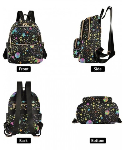 Mini Backpack Purse for Women Lightweight Girls Small Size Neon Bright Stars Planets School Teens College Traveling Small $19...