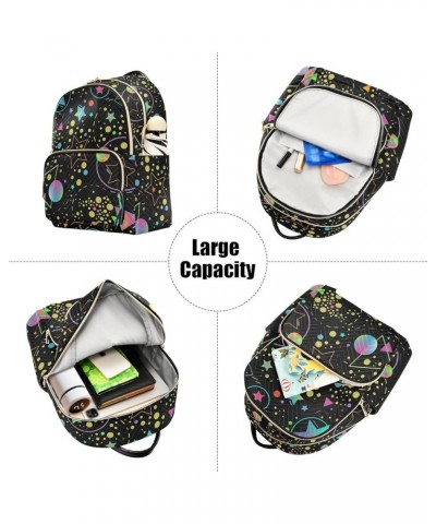 Mini Backpack Purse for Women Lightweight Girls Small Size Neon Bright Stars Planets School Teens College Traveling Small $19...