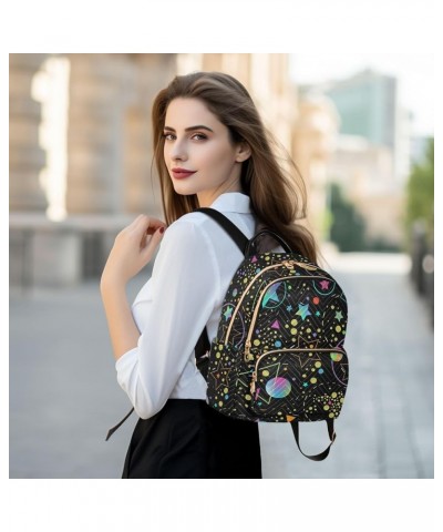 Mini Backpack Purse for Women Lightweight Girls Small Size Neon Bright Stars Planets School Teens College Traveling Small $19...