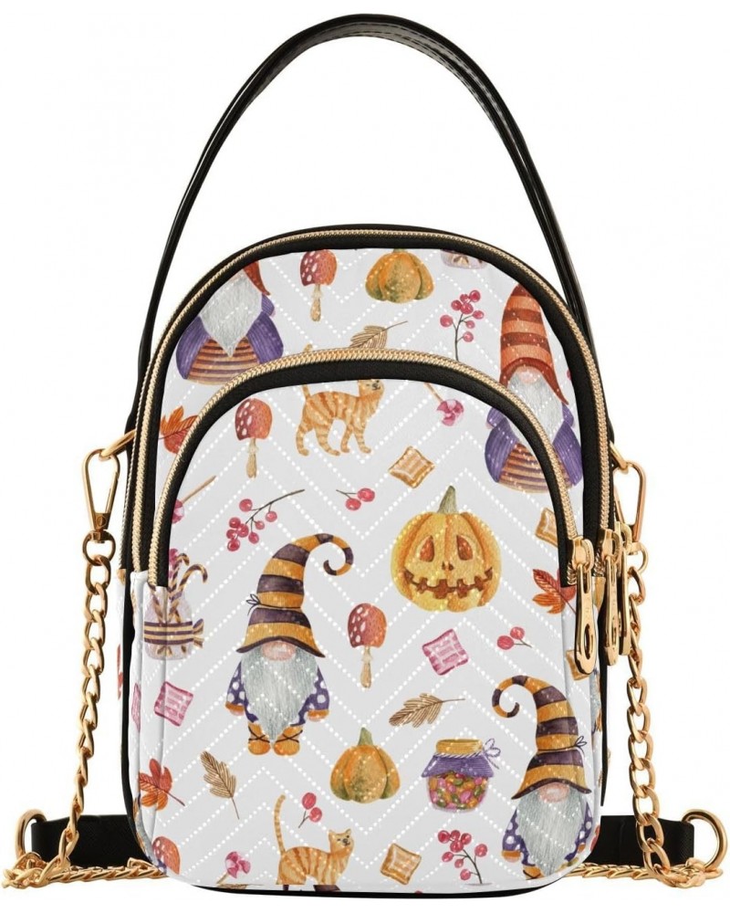 Halloween Gnome Fall Crossbody Bags for Women Small Purse Chain Shoulder Bags Hand Bag for Trip Gifts Work $12.22 Shoulder Bags