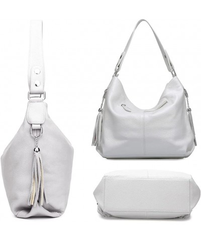 Fashion Soft Real Genuine Leather Tassel Women's Handbag Ladies Shoulder Tote Messenger Hobo Bag Satchel White $36.81 Totes