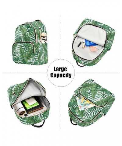 Women Backpack Palm Leaves Anti-Theft Travel Backpack with Luggage Belt Lightweight Handbag Lady Purse Roomy Double Zipper We...