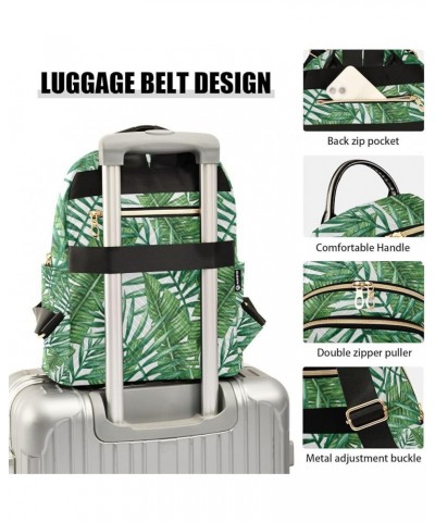 Women Backpack Palm Leaves Anti-Theft Travel Backpack with Luggage Belt Lightweight Handbag Lady Purse Roomy Double Zipper We...