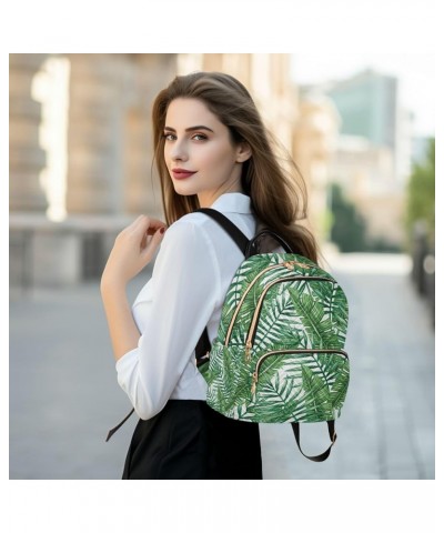 Women Backpack Palm Leaves Anti-Theft Travel Backpack with Luggage Belt Lightweight Handbag Lady Purse Roomy Double Zipper We...