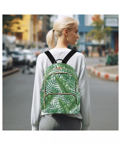 Women Backpack Palm Leaves Anti-Theft Travel Backpack with Luggage Belt Lightweight Handbag Lady Purse Roomy Double Zipper We...