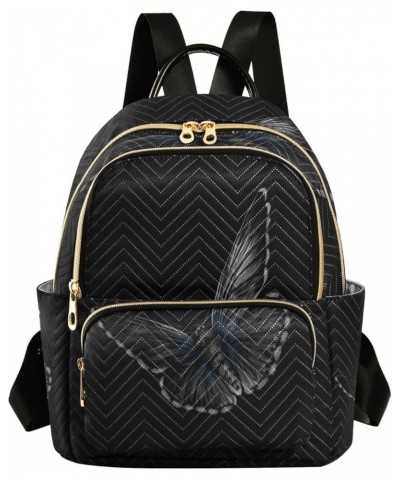 Fashion Backpack Mini Backpack Purse Casual Daily Backpack Butterfly on A Black Background Hand Drawn for Travel for College ...