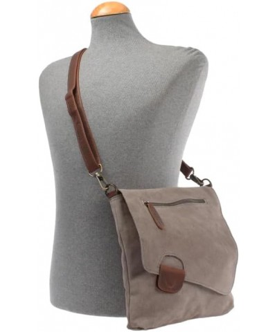 Crossbody Leather Bag, Adjustable Strap, Midnight Black, Genuine Leather Gray Suede $31.64 Crossbody Bags