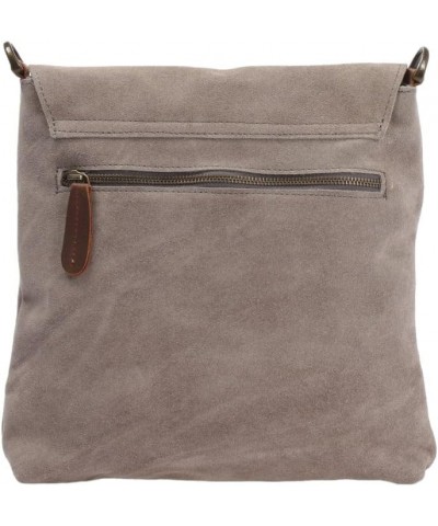 Crossbody Leather Bag, Adjustable Strap, Midnight Black, Genuine Leather Gray Suede $31.64 Crossbody Bags