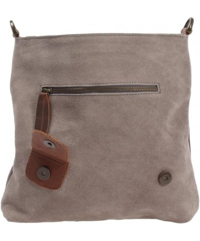 Crossbody Leather Bag, Adjustable Strap, Midnight Black, Genuine Leather Gray Suede $31.64 Crossbody Bags