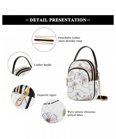 Flowers Crossbody Bag for Women Cell Phone Purse Wallet with Removable Chain Shoulder Handbag for Work Passport Phone Travel ...