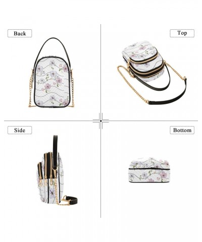 Flowers Crossbody Bag for Women Cell Phone Purse Wallet with Removable Chain Shoulder Handbag for Work Passport Phone Travel ...