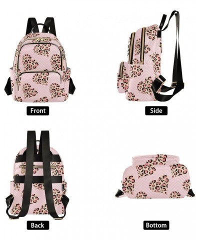 Abstract Hearts Shaped Leopard Skin Casual Fashion Polyester Travel Rucksack Shoulder Bag Color Small $21.82 Backpacks