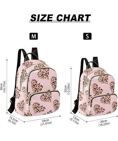 Abstract Hearts Shaped Leopard Skin Casual Fashion Polyester Travel Rucksack Shoulder Bag Color Small $21.82 Backpacks