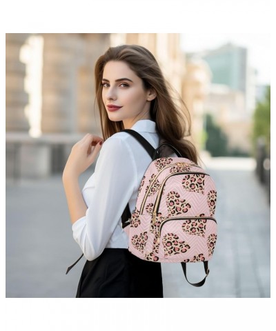 Abstract Hearts Shaped Leopard Skin Casual Fashion Polyester Travel Rucksack Shoulder Bag Color Small $21.82 Backpacks