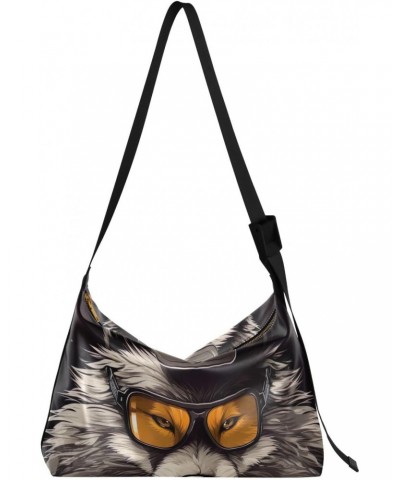 Wolf Crossbody Bag for Women Men with Adjustable Strap PU Leather Shoulder Hobo Purse Bag 20854157 $14.85 Shoulder Bags