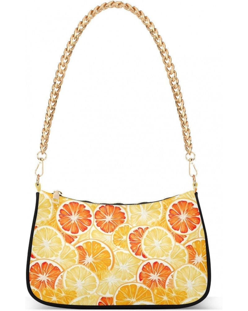 Hobo Bags for Women Orange Yellow Tote Purses Small Handbags with Chain 20849117 $14.10 Totes