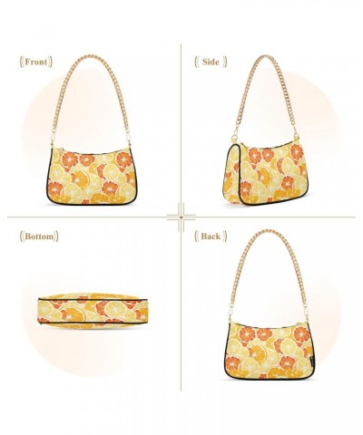 Hobo Bags for Women Orange Yellow Tote Purses Small Handbags with Chain 20849117 $14.10 Totes