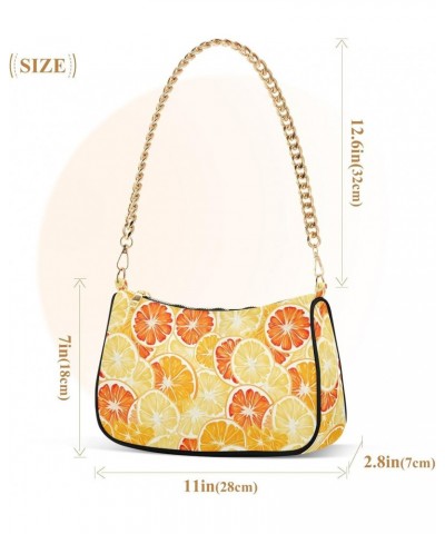 Hobo Bags for Women Orange Yellow Tote Purses Small Handbags with Chain 20849117 $14.10 Totes