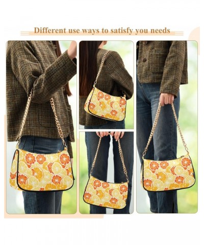 Hobo Bags for Women Orange Yellow Tote Purses Small Handbags with Chain 20849117 $14.10 Totes