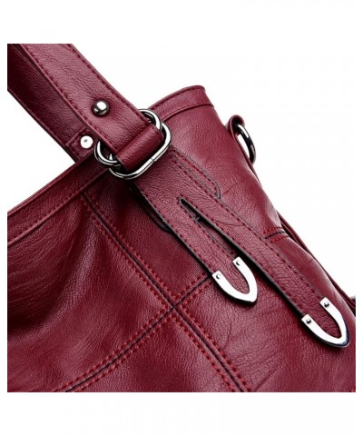 Summer Beach White Bags Handbags Leather Luxury Handbags Women's Bags Women's Shoulder Bags Handbags Wine Red $31.83 Shoulder...