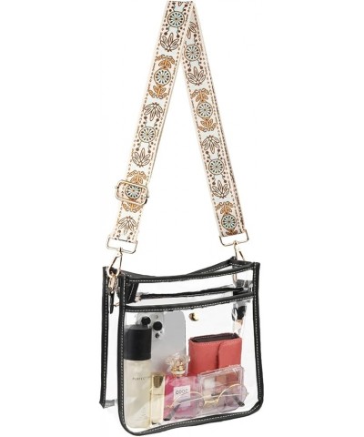 Clear Crossbody Bag for Women, Clear Bag Stadium Approved Clear Purse with Adjustable Strap Black-c2 $10.43 Crossbody Bags