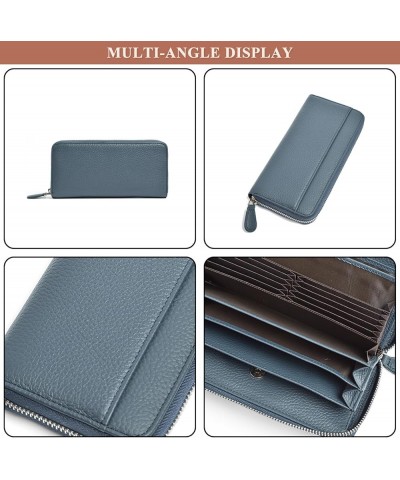 Long Purses for Women, Genuine Leather Clutch Bag Large Capacity Ladies Multi-Pocket Card Holder Zipper B / Grey $24.19 Wallets