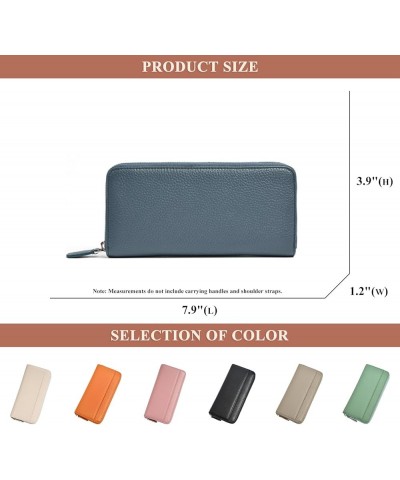 Long Purses for Women, Genuine Leather Clutch Bag Large Capacity Ladies Multi-Pocket Card Holder Zipper B / Grey $24.19 Wallets