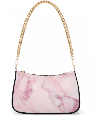 Handbags Chain Shoulder Tote Bag Abstract Marble Pink Satchel Purse Top Handle Crossbody Bags for Women $15.80 Satchels