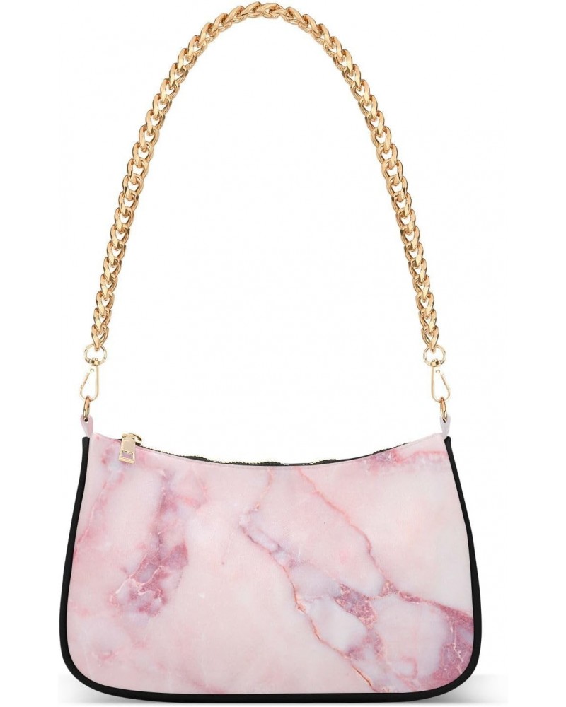 Handbags Chain Shoulder Tote Bag Abstract Marble Pink Satchel Purse Top Handle Crossbody Bags for Women $15.80 Satchels