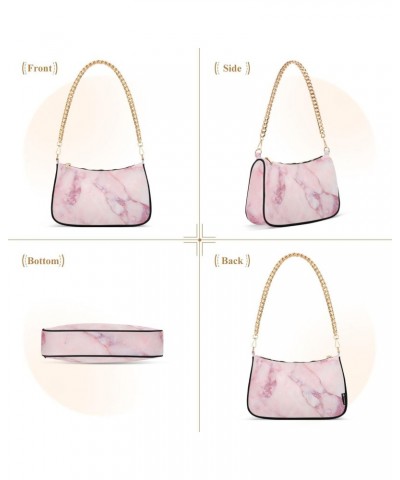 Handbags Chain Shoulder Tote Bag Abstract Marble Pink Satchel Purse Top Handle Crossbody Bags for Women $15.80 Satchels