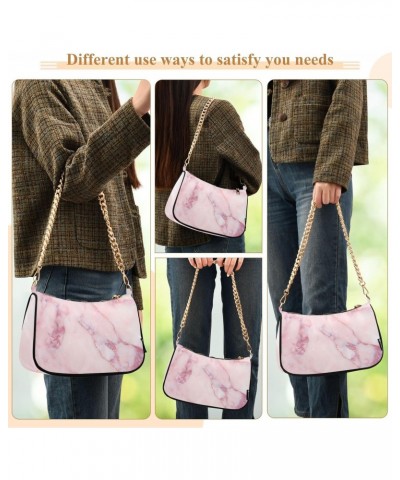 Handbags Chain Shoulder Tote Bag Abstract Marble Pink Satchel Purse Top Handle Crossbody Bags for Women $15.80 Satchels