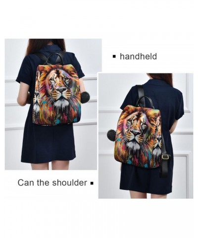 Women Anti Theft Backpack Purse - Painting Art Lion, Fashion Casual Daypack Shoulder Bag with Key Chain 15 inches $18.86 Back...