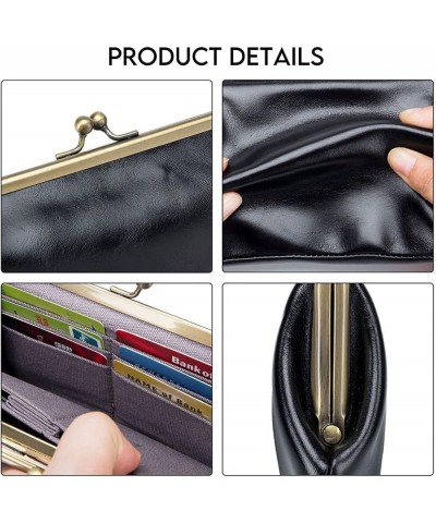 Oil Wax Leather Clutch Bag for Women Small Evening Purse Wallet (Black) Wine Red $17.81 Evening Bags