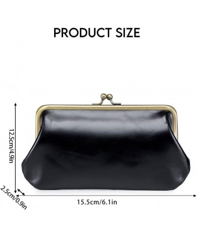 Oil Wax Leather Clutch Bag for Women Small Evening Purse Wallet (Black) Wine Red $17.81 Evening Bags