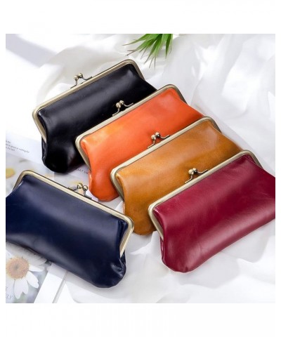 Oil Wax Leather Clutch Bag for Women Small Evening Purse Wallet (Black) Wine Red $17.81 Evening Bags