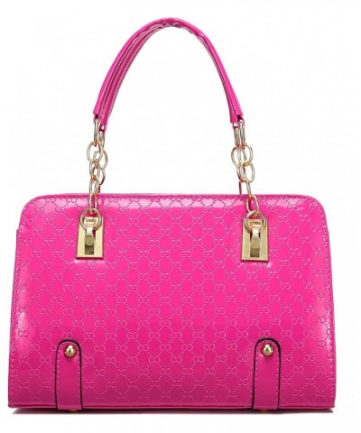 Women classics Top Handle Handbag Crossbody Casual Purse Satchel Tote H - Hot Pink $10.70 Shoulder Bags