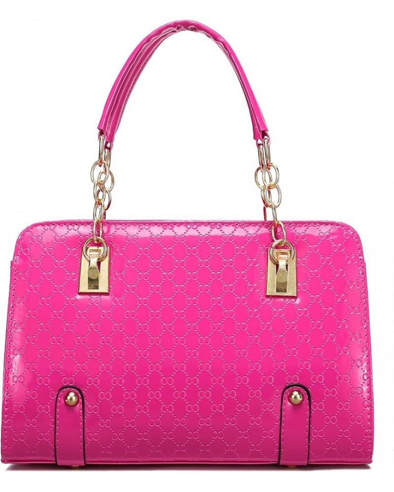 Women classics Top Handle Handbag Crossbody Casual Purse Satchel Tote H - Hot Pink $10.70 Shoulder Bags