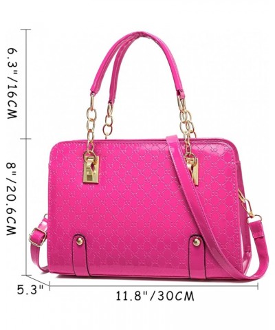 Women classics Top Handle Handbag Crossbody Casual Purse Satchel Tote H - Hot Pink $10.70 Shoulder Bags