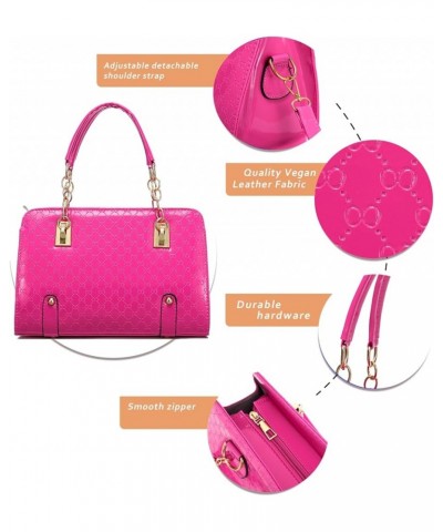 Women classics Top Handle Handbag Crossbody Casual Purse Satchel Tote H - Hot Pink $10.70 Shoulder Bags