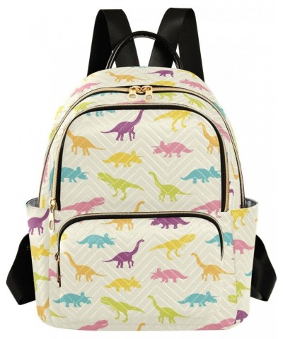 Colored Dinosaur Fashion Backpack Purse for Women Multipurpose Casual Daypack with Multi Pockets & Secured Zipper Ladies Hand...