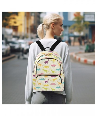 Colored Dinosaur Fashion Backpack Purse for Women Multipurpose Casual Daypack with Multi Pockets & Secured Zipper Ladies Hand...