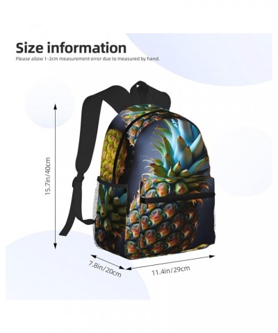 Lavender flower Backpack Cute Print Bookbag Women Travel Casual Water-resistant Backpack Travel Bag bags Fruit Pineapple One ...