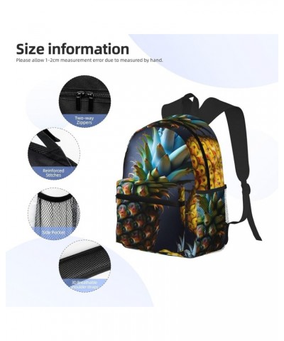 Lavender flower Backpack Cute Print Bookbag Women Travel Casual Water-resistant Backpack Travel Bag bags Fruit Pineapple One ...