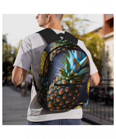 Lavender flower Backpack Cute Print Bookbag Women Travel Casual Water-resistant Backpack Travel Bag bags Fruit Pineapple One ...