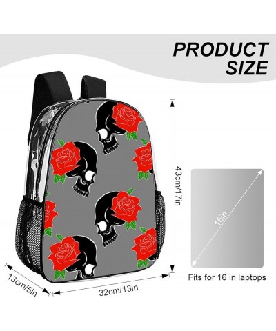 Clear Backpack Stadium Approved, Heavy Duty PVC Transparent Backpacks Compatible with Skulls for College Workplace Security P...