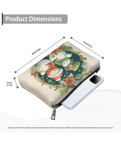 Christmas Snowman Print Wallet for Men Women Western Aztec Style PU Leather Portable Purses RFID Blocking Card Holder Coin Sn...