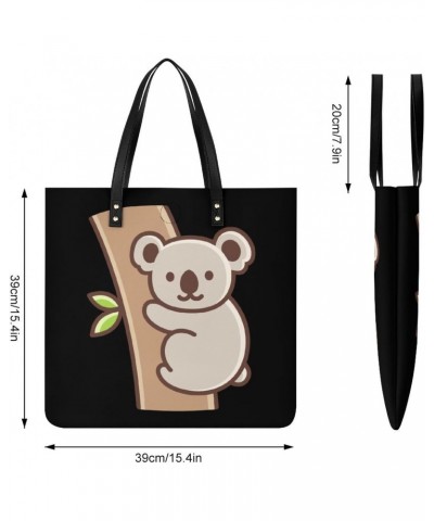 Cute Cartoon Koala Women Handbags PU Leather Tote Shoulder Bag Purses for Travel Shopping Work $18.86 Totes